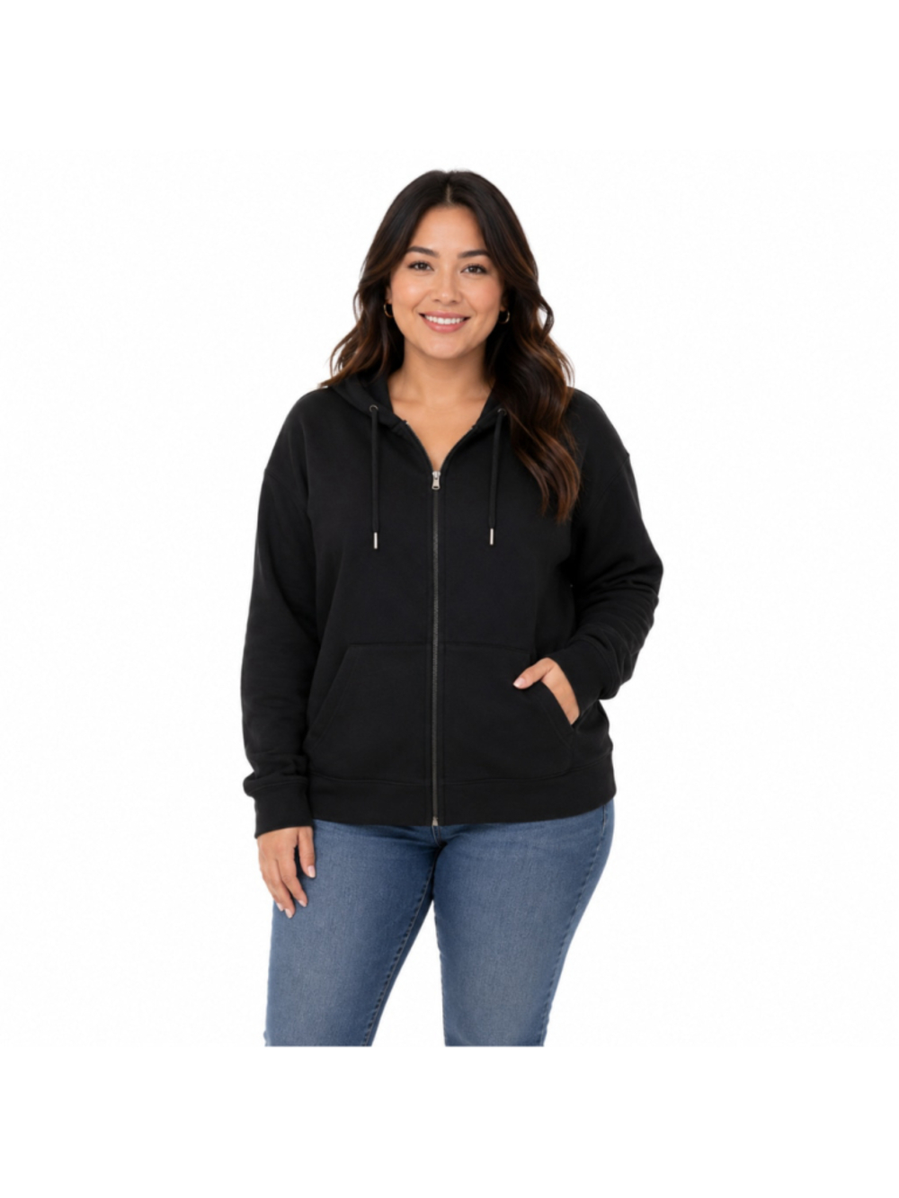 Women's Plus Size Auden Fleece Full-Zip Hoodie – Black – Size 2XL – NWT